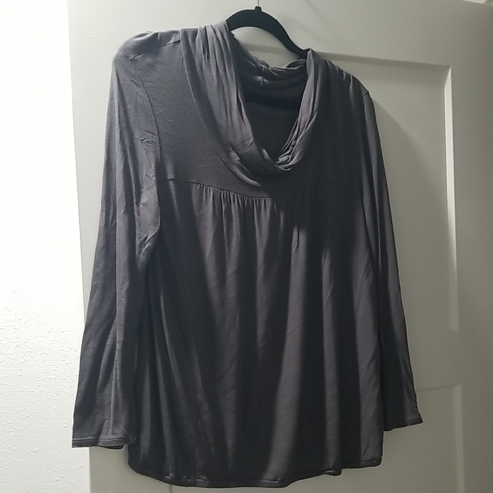 New York & Company Charcoal Long Sleeve Top